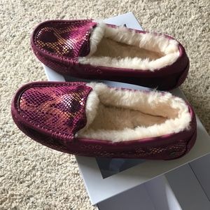 UGG Ansley Exotic Pink Snakeskin Slippers